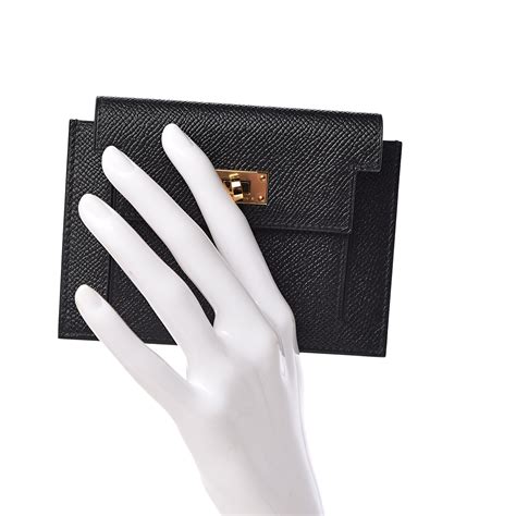 hermes black kelly compact wallet|Hermes kelly wallet with strap.